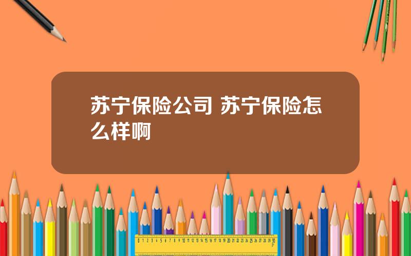 苏宁保险公司 苏宁保险怎么样啊